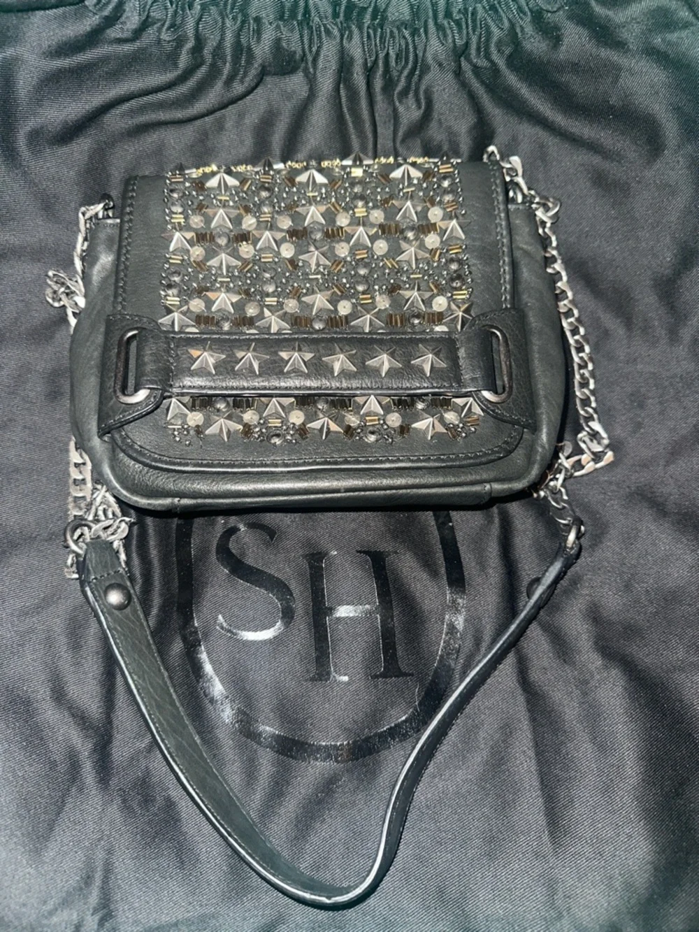 ASH STUDDED LEATHER CROSSBODY BAG - Picture 4 of 16